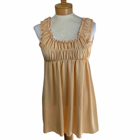 Soprano Smocked Babydoll Tank Yellow Size Medium - Picture 1 of 4